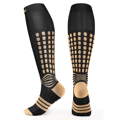 NEENCA Copper Compression Socks, Medical Graduated Socks with Patented Design for Pain Relief, Women & Men Circulation, Swelling, Travel, Pregnancy, Flight, Nurses, Running, Athletic—1 Pair, 20-30mmHg