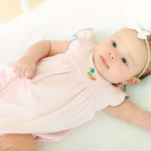 Mini Mallard Embroidered Bubble - Pink