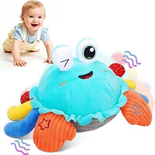 Baby Toys 1 Year Old 6-12 Month Tummy Time Toys Crawling Crab Musical Dancing Walking Moving Bouncing Learning Sensory Toys for 1-3 Year Old Boy & Girl