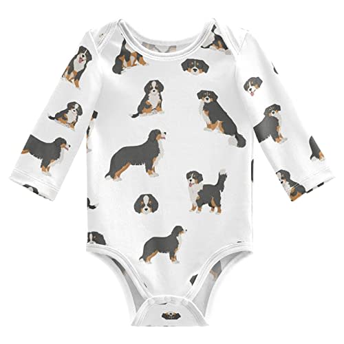vvfelixl Baby Bodysuits Black Pug White Long Sleeve Cotton Baby Clothes For Boys Girls 0-24 Months