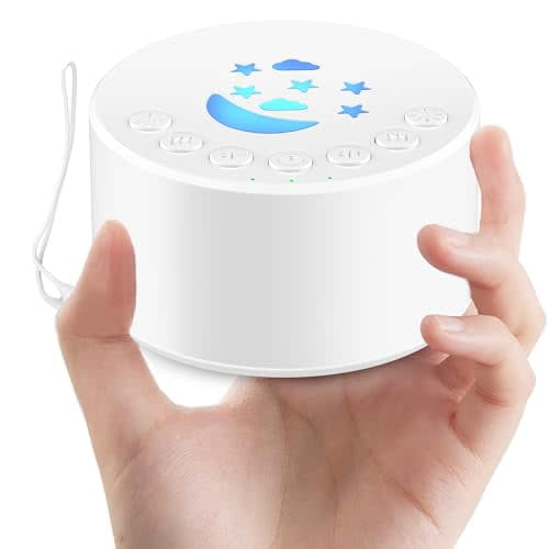 Portable White Noise Sound Machine for Baby Kids with 7 Color NightLight,Baby & Toddler Sleep Aid Gift,Baby Essentials for Newborn,18 Soothing Sounds Therapy for Sleep,Timer Memory Function