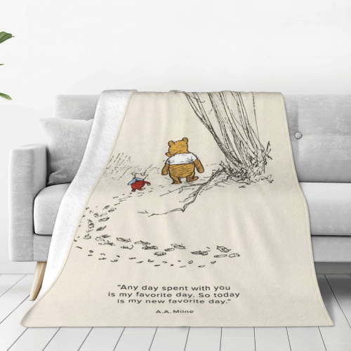 Winnie The Pooh Throw Blanket Lightweight Fleece Flannel Blanket 50"X40" Super Cozy Soft All Seasons Blanket For Women Men Gifts Bed Couch Home Decor