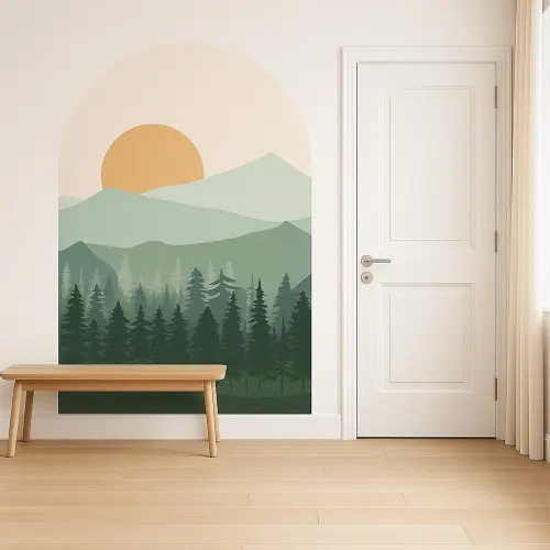 Mountain Sunrise Arch Nursery Wall Decal