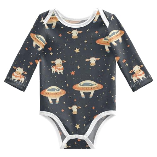 vvfelixl Baby Bodysuits Cute Baby Crocodiles Long Sleeve Cotton Baby Clothes for Boys Girls 0-3M