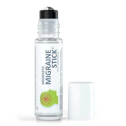 Basic Vigor Migrastil Migraine Stick Rollon - Fast Cooling Comfort for Your Head. Aromatherapy with Peppermint & Other Essential Oils. Metal Roller. Made in USA
