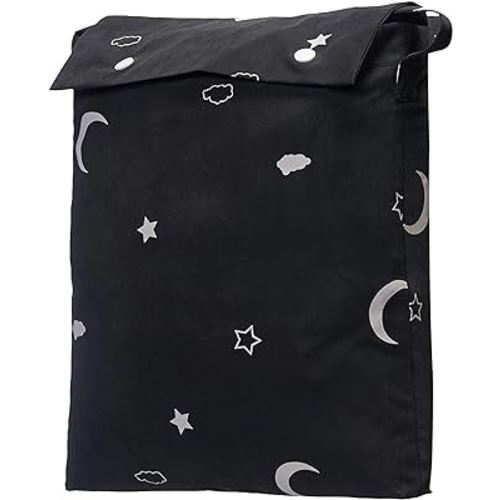 Amazon Basics Portable Travel Window Blackout Curtain Shades with Suction Cups-Black, 1-Pack, 78 by 50 inches - 1 Pack, Moon and Stars