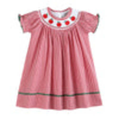 Red Gingham Apple Smocked Bishop Dress – Lil Cactus