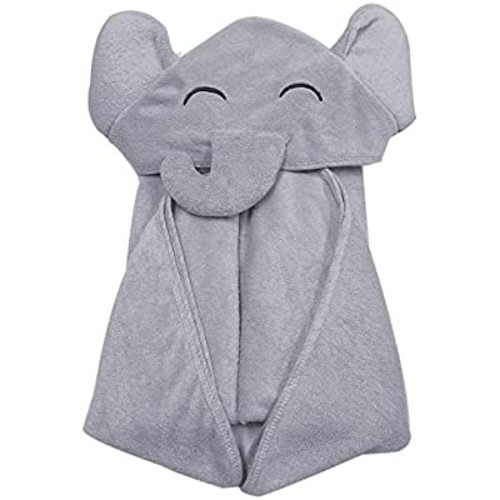 YOYOO Premium Bamboo Baby Bath Towel – Ultra Soft Organic Hypoallergenic Baby Hooded Towels for Babies - Newborn Essential Cute Grey Little Elephant -Perfect Baby Registry Gifts for Boy Girl
