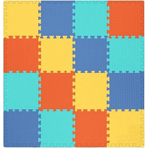 MioTetto Foam Floor Tiles for Kids - Non-Toxic Comfortable Baby Play Mat and Interlocking Foam Tiles, Fits with 50x50 Playpen Mat for Crawling & Development, Soft Play Mat for Babies 6-12 Months