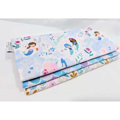 Baby Girl Burp Cloth Gift Set - You Me & the Sea - Set of 3 Premium Cotton Burp Pads for Baby Girl