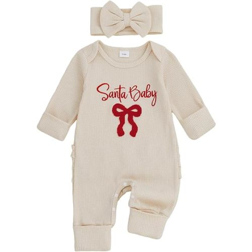 Socutebabe My First Easter Baby Girl Outfit Newborn 0 3 6 Months Bunny Onesie Waffle Knit Sweater Romper and Headband