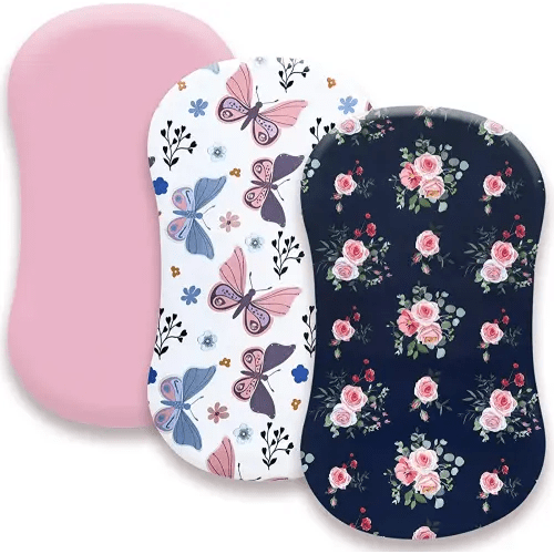 Amazon.com: AMROSE 3 Pack Heavenly Soft Bassinet Sheets for Baby Girls, Universal Fitted for Various Cradle and Bassinet Mattress Pad, Silk Touch Gentle Breathable Microfiber, Floral & Butterfly : Baby