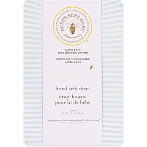 Burt's Bees Baby - Fitted Crib Sheet, Girls & Unisex 100% Organic Cotton