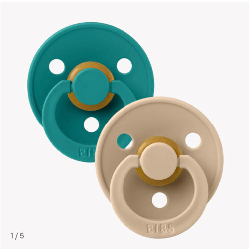 BIBS Colour 2 Pack - Scuba/Taupe | Natural Rubber Pacifiers – Bibsworld store US