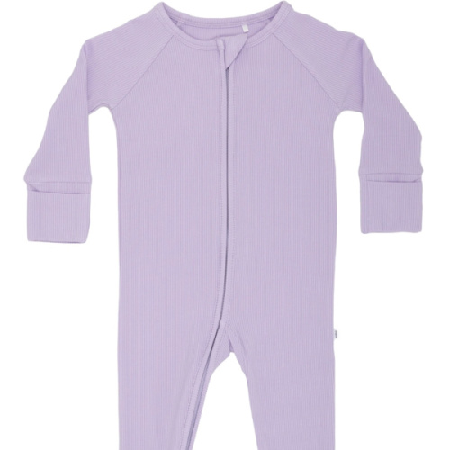 Lavender Small Ribbed Zip Romper