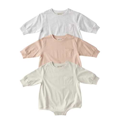Harley Pocket Romper Bundle - Peach Powder
