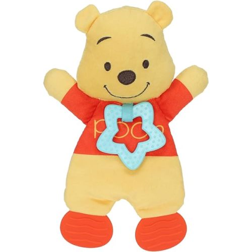 Disney Baby Winnie The Pooh Sensory Blanky with Crinkle and Teether Feet for Infant Baby Boys and Girls