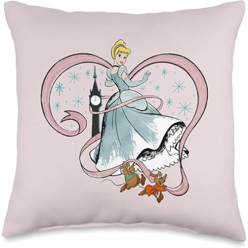 Disney Princess Cinderella Heart Pink Throw Pillow