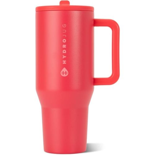 HydroJug Traveler 32oz, Insulated Tumbler with Handle & Straw, Fruit Punch