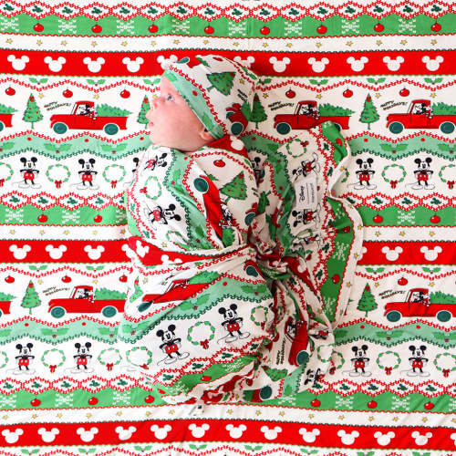 Disney Mickey Fair Isle Swaddle Beanie Set