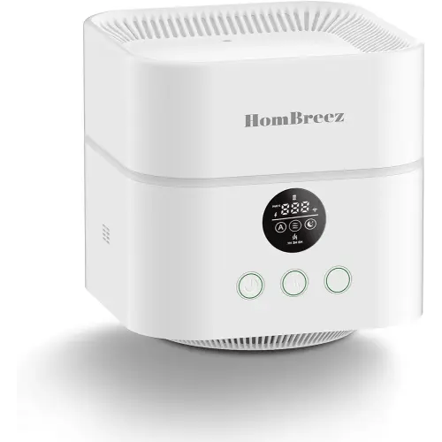 Air Purifier and Humidifier Combo for Bedroom, Covers Up to 200ft², H13 True HEPA Filter, 500ML Water Tank, Quiet Cool Mist Top Fill Essential Oil Diffuser for Baby, Pet Room, White