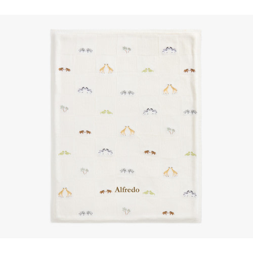 Embroidered Transportation Sherpa Baby Blanket