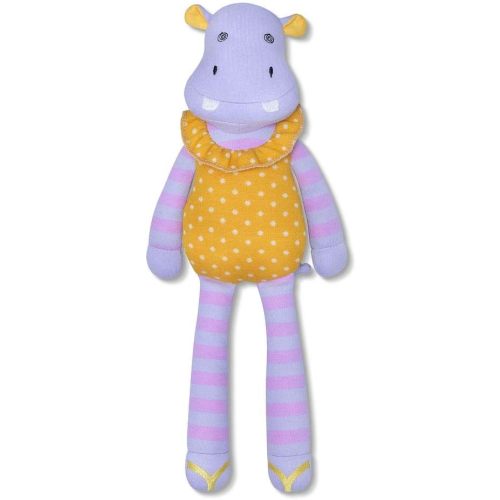 Organic Farm Buddies Apple Park Coco Hippo Plush Baby Toy for Newborns, Infants, Toddlers - Hypoallergenic, 100% Organic Cotton