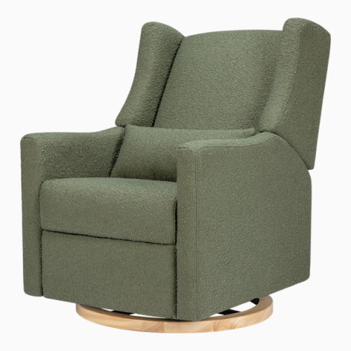 babyletto Kiwi Electronic Recliner and Swivel Glider - Olive Boucle With Light Base