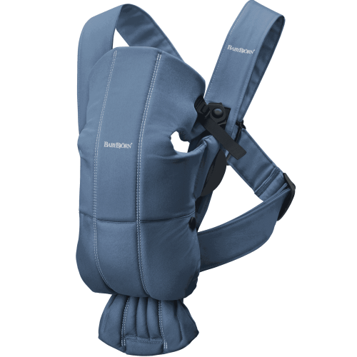BabyBjorn Baby Carrier Mini, Woven, Vintage Indigo for Infant, Blue