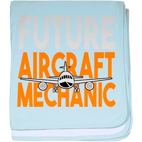 CafePress Future Aircraft Mechanic Airplane Avi Baby Blanket, Super Soft Newborn Swaddle