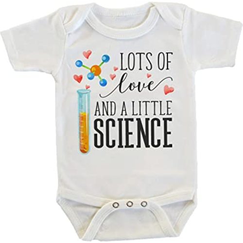 Lots of Love and A Little Science IVF In Vitro Test Tube Onesie/Bodysuit