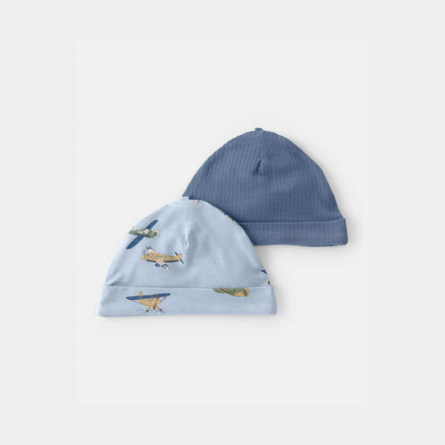 Baby Boy 2-Pack Plane PurelySoft Caps - Blue | Carter’s Oshkosh Canada