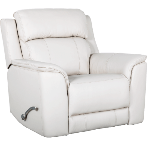 Colton Beige Leather Swivel Glider Recliner