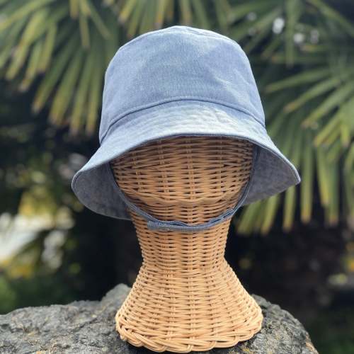 Baby Linen Bucket Hat - Sky Blue - 3-6 Months