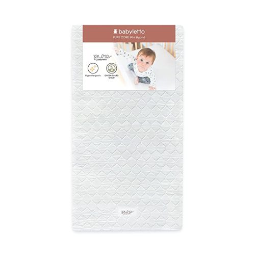 Babyletto Pure Core Crib Mattress, Hybrid Quilted Waterproof Cover, 2-Stage, Greenguard Gold Certified