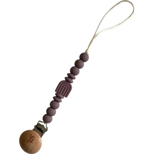 Rainbow Pacifier And Toy Clip, Wisteria - Three Hearts | Maisonette