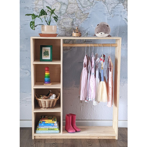 Montessori Kid's Wooden Wardrobe