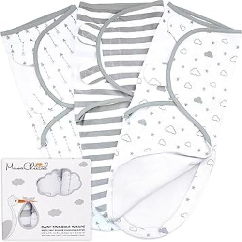 Mama Cheetah Baby Swaddle Blanket with Zipper, Newborn Swaddle Sack, Baby Swaddles Sleep Sack 3-6 Months, Baby Swaddle Wrap for Baby Boy & Baby Girl, 3-Pack