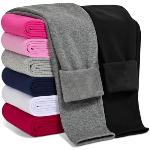 Girls Fleece Lined Leggings Cotton Kids Winter Warm Leggings Thick Thermal Tights Pants