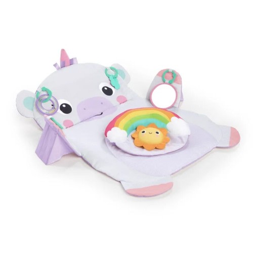 Bright Starts Tummy Time Prop & Play Baby Activity Mat, Unicorn - Girls Age Newb