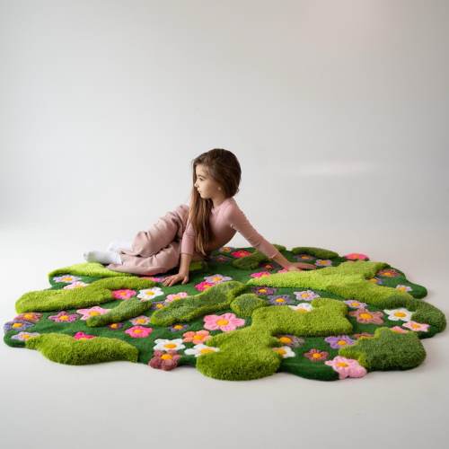 Playmats Nursery Rug, Moss Rug,  Handmade tufted rug, Green rug, Grass rug, Moss carpet, Cute rug for Nursery