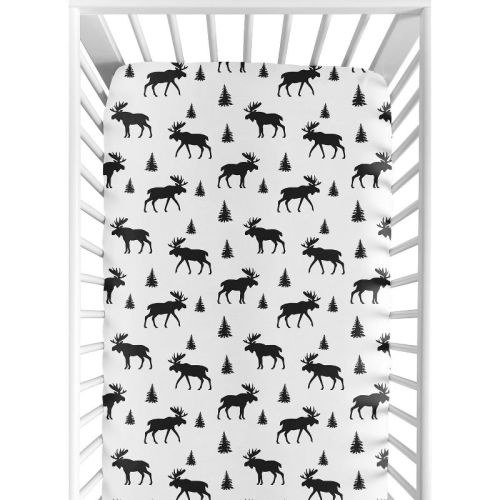 Sweet Jojo Designs Boy Baby Fitted Crib Sheet Rustic Patch Black and White