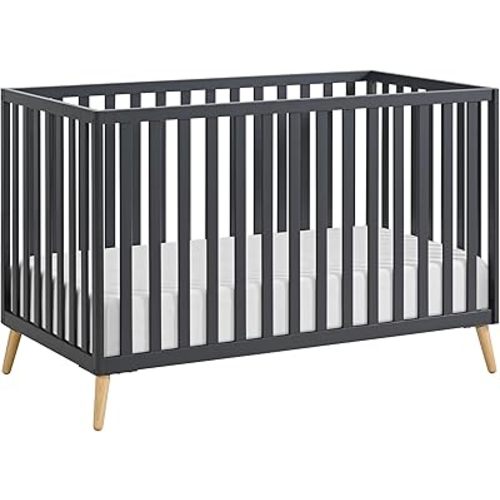 Oxford Baby Cozy Nest Convertible Island Crib, Midnight Slate/Natural