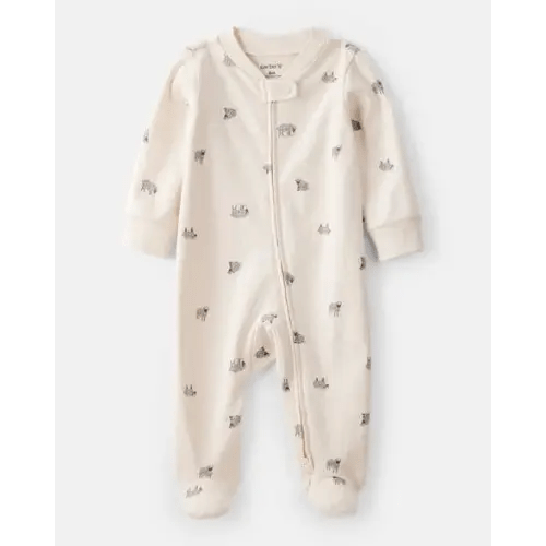 Sheep Print 100% Cotton Long-Sleeve Sleep & Play Pajamas - Ivory | Carter's