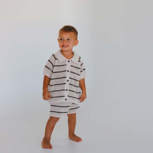 Espresso Stripe - Button Down Set