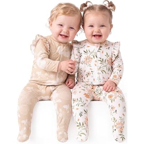 Yoofoss Baby Sleepers Baby Girl Clothes 100% Organic Cotton Pajamas for Newborn 0-3 3-6 6-9 Months Sleep and Play Pjs