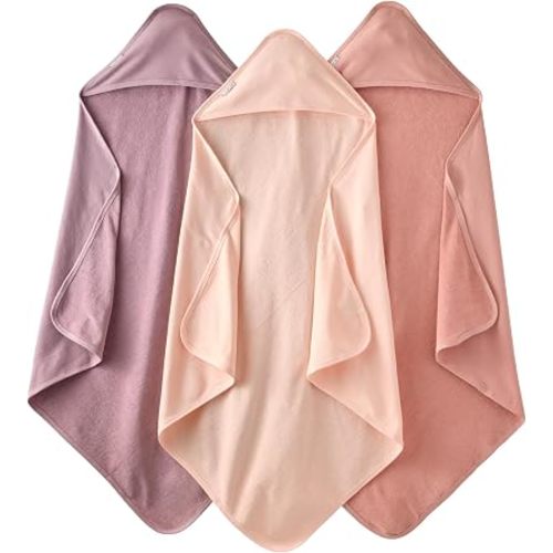 Harper - 100% Organic Cotton Hooded Towels, 3-Pack, Sorbet