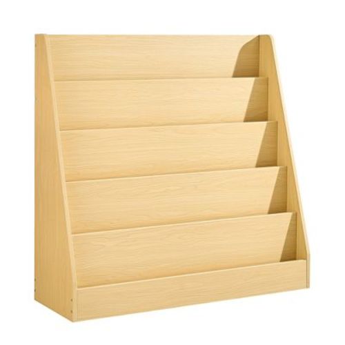 SONGMICS Kids Bookcase, 5-Tier Montessori Bookshelf, Front-Facing Book Display Rack, 11.8 x 31.5 x 31.5 Inches, Beech Beige