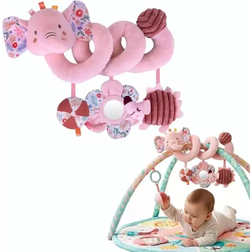 Multi-Use Baby Spiral Activity Toy – Spiral carseat Toy for Car Seat, Stroller,Play Gym, Keeps Baby Quiet, Easy Travel Solution
