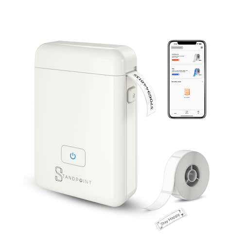 Standpoint Label Maker Machine with Tape: Portable Bluetooth Thermal Label Printer HP2 for Easy Organization - Wireless, Inkless, High-Resolution for Home and Office Supplies